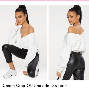 Cropped off the shoulder hoodie